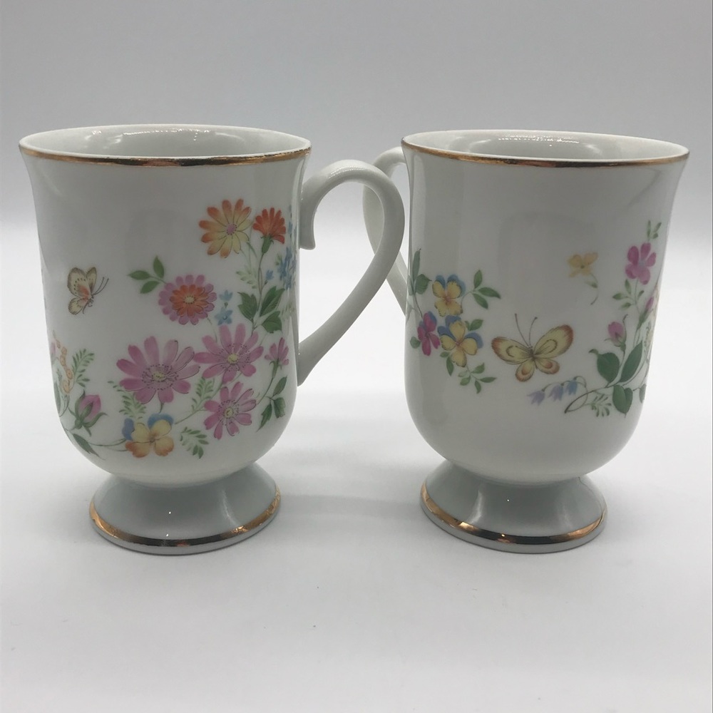 Royal Domino Collection Tea Cup Spring Garden set of 2 Coffee cups